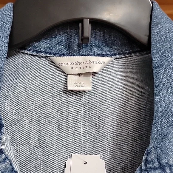 NWT Christopher & Banks Jean Vest - Picture 2 of 6